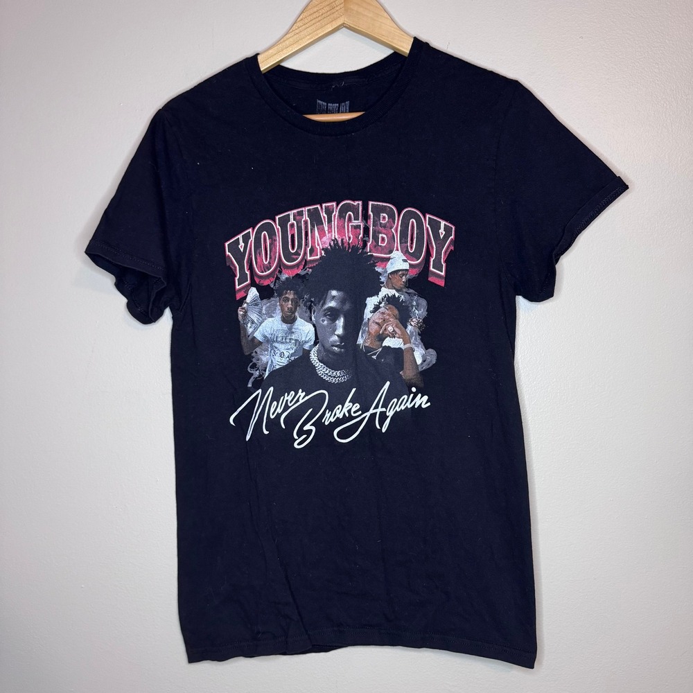 YoungBoy Never Broke Again Graphic T-Shirt Black Rap Tee Size S